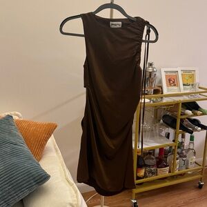 Princess Polly Chocolate Brown Satin Dress